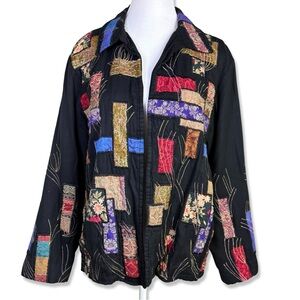 COLDWATER CREEK Patchwork Tapestry Art To Wear Jacket